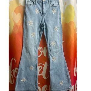 Hollister Denim Flare Jeans with Embroidery